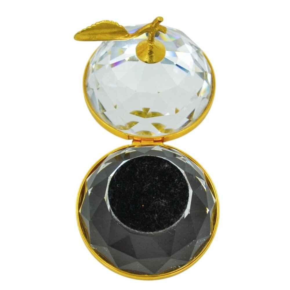 Swarovski SC Logo Faceted Crystal Apple Paperweight with Two Hidden Photo Frames - Picture 4 of 6